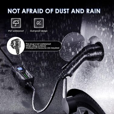 Зарядний пристрій для електромобілів 7,5М зарядний кабель типу 2 Schuko з цифровим дисплеєм Керований 6/8/10/13/16 А, 220-240 В, 3