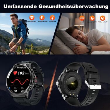 Розумний годинник Zeus 2.0 для чоловіків - великий AMOLED-дисплей 1,75 дюйма, міцний корпус з нержавіючої сталі, моніторинг здоров&39я, дзвінки Bluetooth, чорний