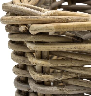 Прямокутний кошик для зберігання з ротанга, колір &quotшеббі сірий&quot - 44 x 33 см - Плетений кошик з полицями з верби та ручками - Дерев&39яний кошик, вербовий кошик, ротанговий кошик, дерев&39яний декоративний кошик, полиця для ванної кімнати, органай