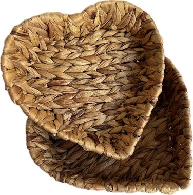 Набір із 3 порожніх подарункових кошиків у формі серця Декоративні подарункові кошики з міцного матеріалу, ідеально підходять для подарунків, зберігання та декорування.