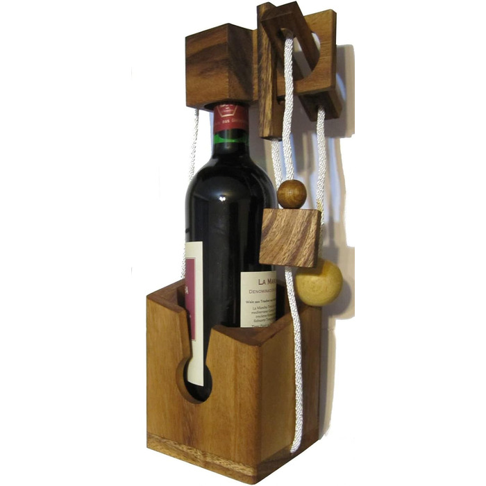 Сейф для пляшок LOGOPLAY - головоломка на нитках - гра на мислення - головоломка - гра на терпіння - логічна гра з цінного дерева