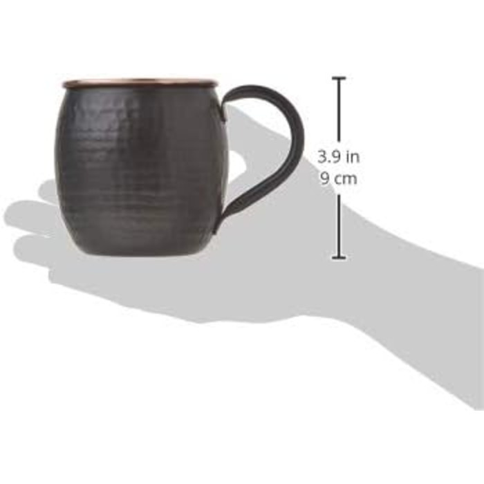 Набір кухлів STAGLIFE з чорної міді - кухлі Moscow Mule з чистої міді, комплект з 2 для чоловіків - мідний кухоль для Moscow Mule, 2 шт. (1 упаковка) з димчастим покриттям