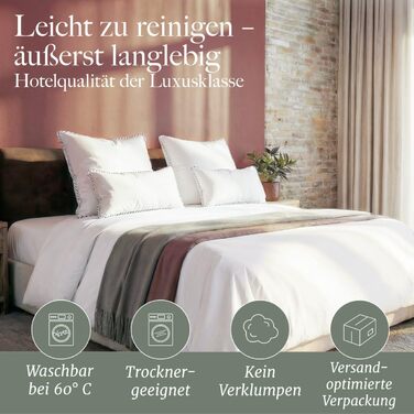 Пухова подушка Blumtal 80 x 80 см з 3-камерним наповнювачем - сертифікована Oeko-TEX. Подушка 80x80 з пір&39яним наповнювачем - Ультрапідтримуюча пружинна серцевина м&39які зовнішні камери HCS - Подушка чохол 100 бавовна, білий колір 80x80 см 1