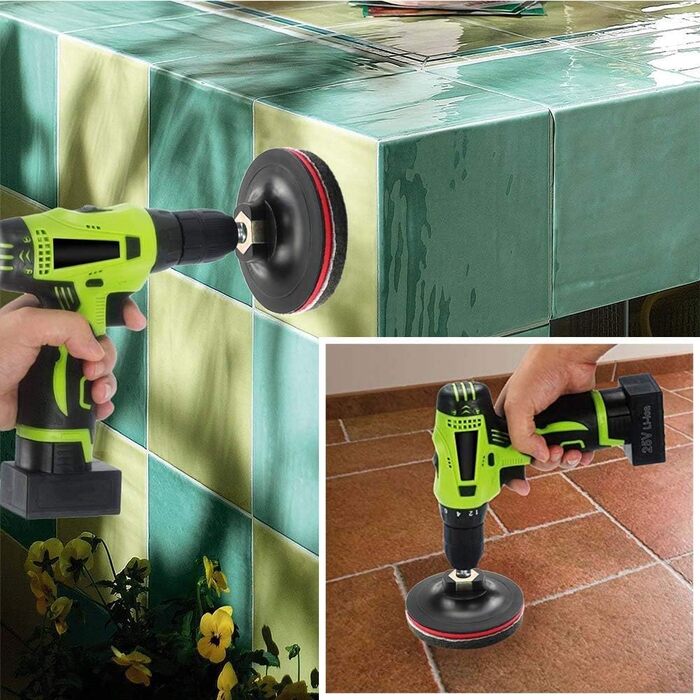 Щітка для свердління та набір мочалок із 24 предметів, подовжена довга насадка, універсальне очищення затирки, плитки, раковин, ванн, ванних кімнат, кухонь, чищення килимів, чищення затирки