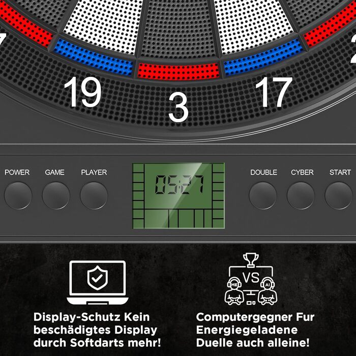 Електронна мішень для дартсу зі світлодіодним підсвічуванням цифр для дорослих 12 дротиків та запасні наконечники Підходить для вечірок та ігрових вечорів Чорний