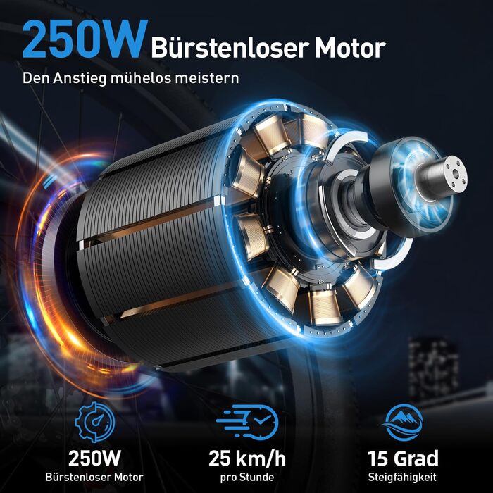 Електричний велосипед Elegllde E-Bike 26&39 з 7-швидкісною рамою з високовуглецевої сталі, двигун 250 Вт, акумулятор 10 Аг, максимальна швидкість 25 км/год, міський електровелосипед з РК-дисплеєм, ідеально підходить для жінок та чоловіків