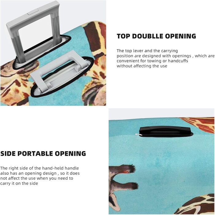 Чохол для валізи Весела Жирафа, міцний захист для багажу, підходить для валіз розміром 45.7 - 81.3 см, Чорний, Великий