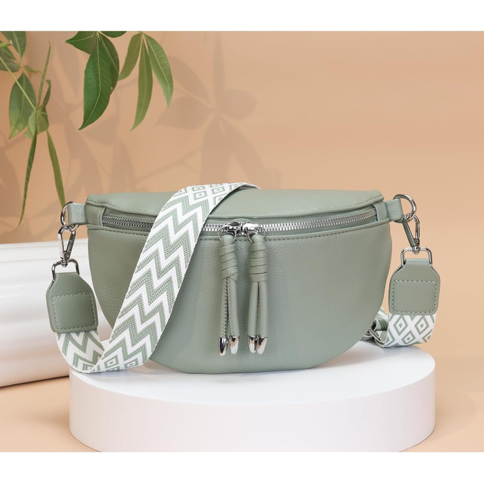 Жіноча сумка через плече Жіноча невелика сумка Жіноча стильна сумка з широким ремінцем Світло-зелений пакет кредитних карток Надіс