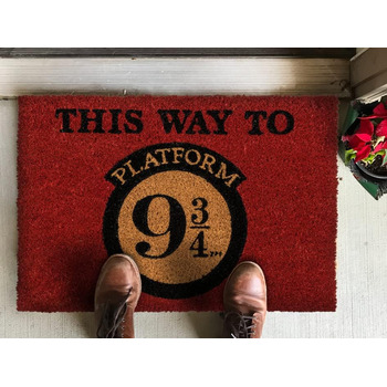 З блакитного неба - килимок для дверей із платформою Гаррі Поттера 9 3/4 - 60x40 см - чарівний дизайн для шанувальників та колекціонерів - підходить для використання в приміщенні та на вулиці