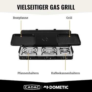 Гриль - Портативні грилі - Поверхня для приготування їжі з нержавіючої сталі - У комплекті захисний чохол - Кемпінг - Обов&39язкові речі для барбекю 3 Cook Turbo FFD 50mBar, 3 Cook Turbo FFD Deluxe - 50mBar -