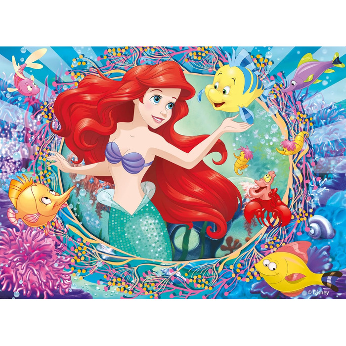Пазли для дітей від 3 років - 4 х 48 елементів - 2 в 1 двосторонні зі спинкою для розфарбовування - Принцеси Діснея - Зроблено в І