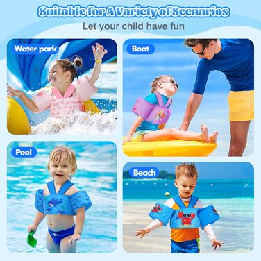 Дитячі плавки MoKo, мультяшна плавка з Y-подібним дизайном, ременями безпеки та аварійним свистком для хлопчиків та дівчаток вагою 20-50 фунтів. Рожевий кит для 20-50 фунтів.