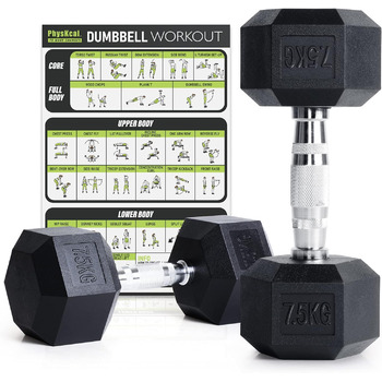 Гантелі PhysKcal Hexagon Dumbbells, гексагональні, 12,5 кг