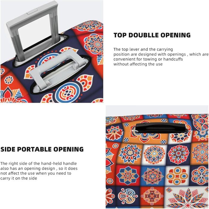 Чохол для валізи Ретро Квіти - еластичний захист від подряпин та пилу, чорний, розмір 85 см