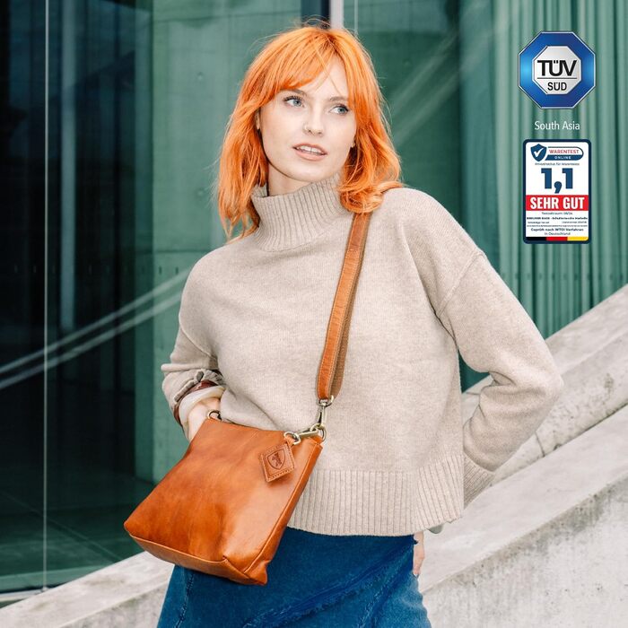 Вінтажна сумка через плече Marbella S, шкіряна сумка через плече середнього розміру, сумочка для жінок - коричневий коричневий S