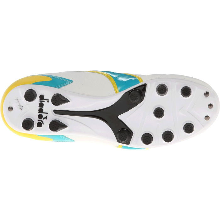 Жіночі футбольні бутси Diadora Capitano Lt Md PU, розмір 43 EU, білі, синьо-зелені, жовті, рожеві