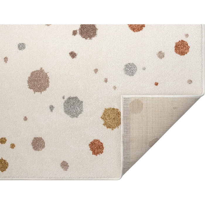 Килим Beat Kids Modern м'який дитячий килим, м'який ворс, простий у догляді, стійкий до кольору, малюнок в крапку, кремовий, 120 x