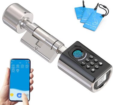 Дверний замок WELOCK з відбитком пальця ToucA51, код електронного замка, з RFID-картою, APP, WiFi, замок з відбитком пальця передніх дверей IP65, розумний замок, циліндр замка для дверей від 30-70 мм, розумний замок