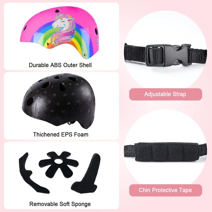 Велосипедний шолом Дитячий шолом Єдиноріг Дитячий шолом Дівчачий шолом для фігуристів Шолом для скутера та їзди Шолом для хлопчикі