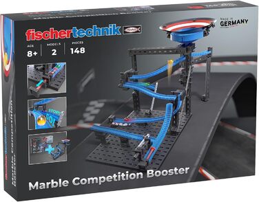 Повний набір fischertechnik Marble Competition 575218 Траса для кульок з 3 цікавими розширеннями, від 8 років, синій
