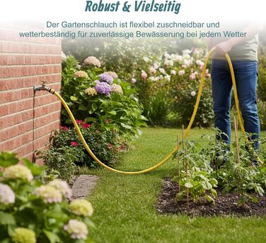 Шланг садовий Relaxdays, різної довжини, універсальний водопровідний шланг 1/2, стійкий до УФ-випромінювання та погодних умов, PP, жовтий 50 м