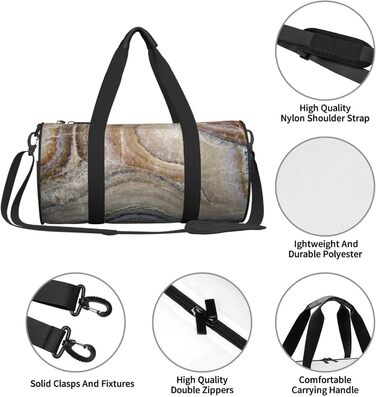 Сумка-реізеташ Onyx Stone, кругла, великої місткості, легка та міцна, ідеальний подарунок для походів, відпустки, ділових поїздок та іншого, камінь Onyx, блідо-блакитний колір, універсальний розмір