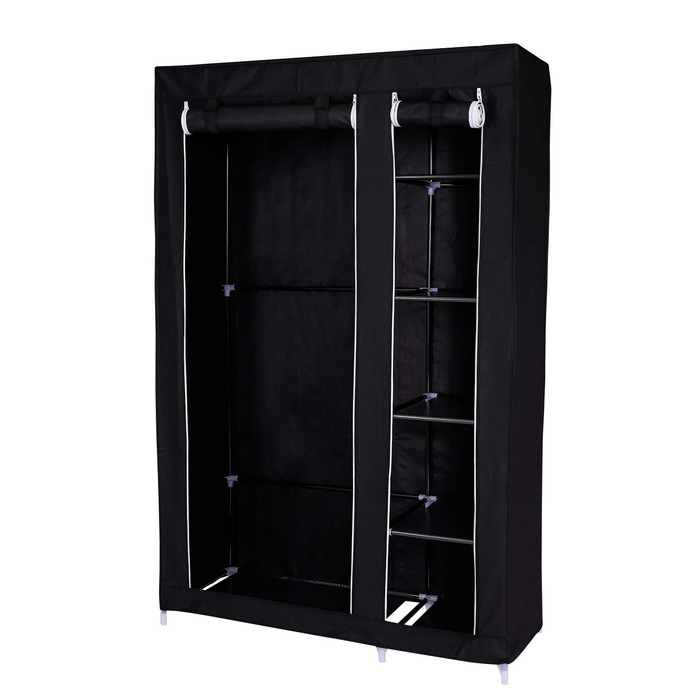 Складана тканинна шафа dibea 175x110x45 см, чорна 175x110x45 см Чорний