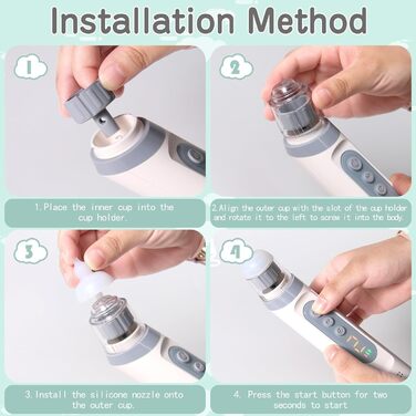 Електричний назальний аспіратор Unipampa, назальний аспіратор-пилосос Baby, електричний назальний аспіратор із 5 рівнями всмоктува