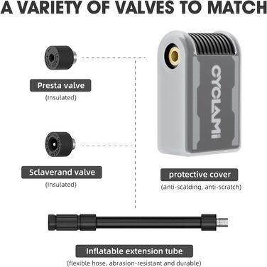 Велосипедний насос, міні-електричний A2MAX, 85x50x32 мм, 10.3 бар / 150 PSI, алюмінієвий сплав, чорний