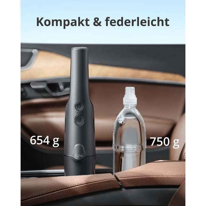 Ручний пилосос eufy HomeVac H20, Акумуляторний автомобільний пилосос, потужність всмоктування 40 Вт, вага приблизно 654 г, зарядни