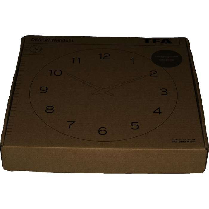 Настінний годинник TFA Dostmann аналог, 60.3054.04, під дерево, кварцовий механізм з тривалим часом автономної роботи, нефритовий