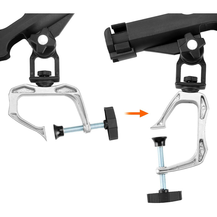 Тримачі для вудок QWORK з 2 частин для човнів, рибальських човнів, каяків - регульовані на 360 градусів тримачі для вудок - легке складання, стабільні та універсальні