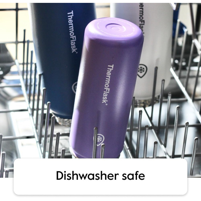 Термопляшки для води ThermoFlask з подвійними стінками з вакуумною ізоляцією з нержавіючої сталі, 473 мл, червоні/сині, 2 шт. 16 у