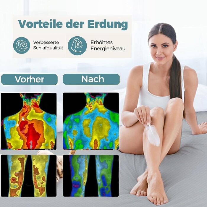 Килимок для заземлення 150x200 см Дихаюче простирадло для заземлення Срібне волокно Заземлюючий простирадло для здоров&39я із заземлюючим кабелем для кращого сну Бежевий 150X200 см