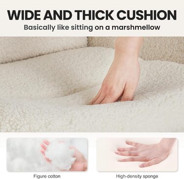 Офісне крісло IWMH з високою спинкою, ергономічне кашемірове офісне крісло, туалетний стілець з підлокітниками, поворотне крісло з регульованою висотою для офісу або вітальні (біле)