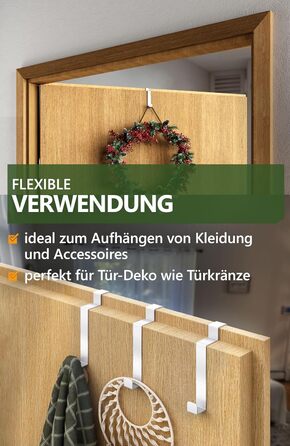 Дверні гачки 4smile - набір з 10 шт. , білі - дверні гачки з нержавіючої сталі для підвішування всередині, складні двері дверні га