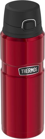 Термос-пляшка THERMOS STAINLESS KING, червона, 0,70 л - Нержавіюча сталь, абсолютно герметична, зберігає напої гарячими протягом 15 годин і холодними протягом 24 годин, можна мити в посудомийній машині, пляшка для чаю, кави та води, без BPA, полірована жу