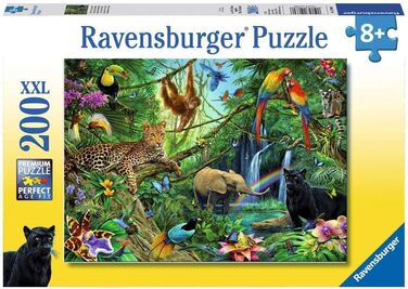 Дитячий пазл Ravensburger - 12660 Тварини в джунглях - пазл про тварин для дітей від 8 років, 200 елементів у форматі XXL