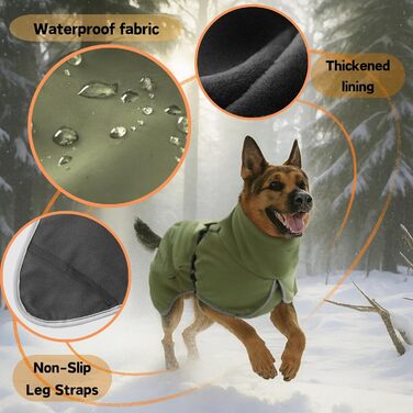 Водонепроникний дощовик для собак, регульований дощовик для великих та середніх собак, вітрозахисний теплий костюм для собак, лабрадор, хаскі (зелений, розмір M) M Зелений