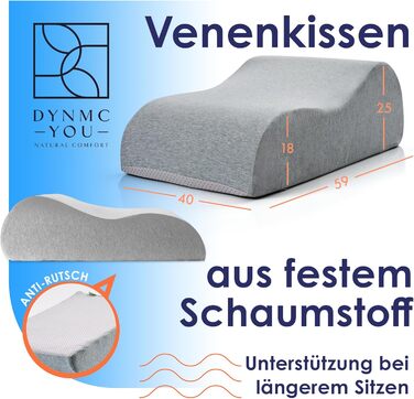 Подушка для підняття ніг Подушка для підняття ніг Ергономічна подушка для підняття ніг для дорослих, сертифікована Oeko-Tex, для розслаблення ніг і колін у ліжку та на дивані XL (25 см)