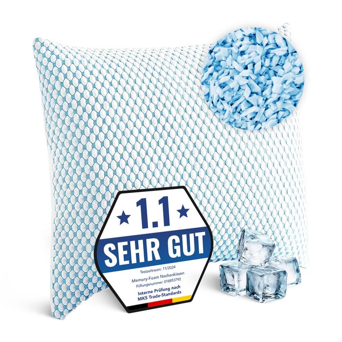 Подушка для шиї, подушка для голови 80x80 - Ергономічна подушка для сну з піни з ефектом пам&39яті, подушка для підтримки шиї, подушка для сну на боці з чохлом, комфортна подушка для дорослих, м&39яка 80 x 80 см