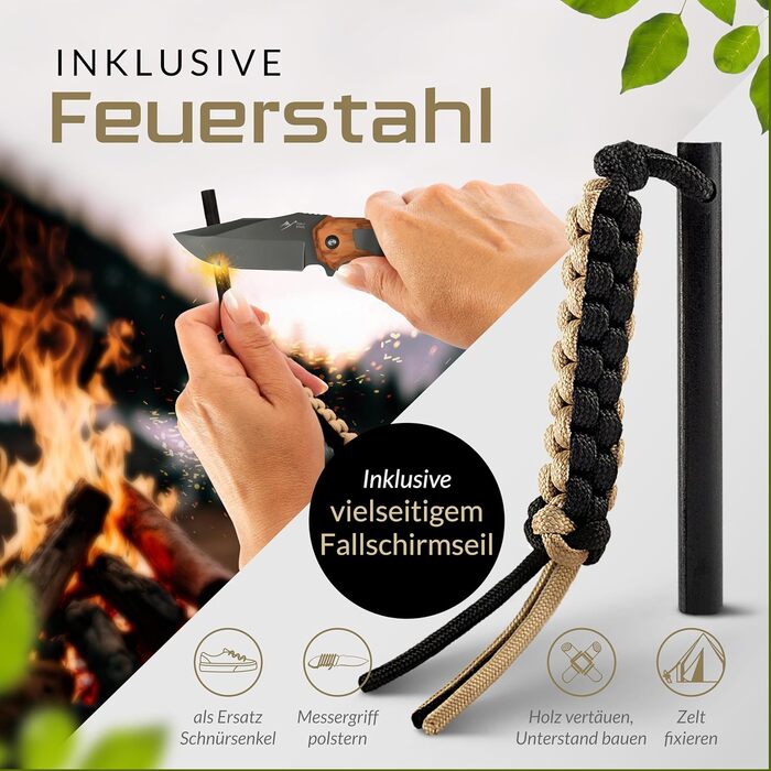 Гострий одноручний кишеньковий ніж для активного відпочинку та виживання з вогнетривкої сталі та поясним чохлом