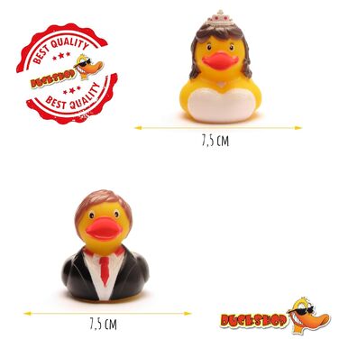 Гумова качечка I Качечка наречена - L 8 см I В комплекті брелок гумова качечка I Подарунок на весілля I Подарунок для нареченої