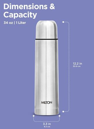 Термопляшка MILTON Thermosteel Flip Lid 1000, 1 л, сріблястий
