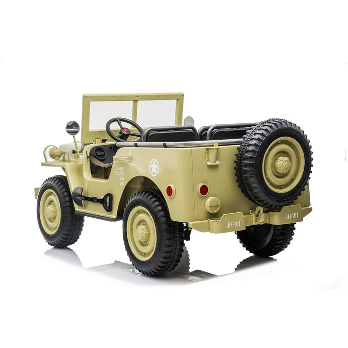 Дитячий електромобіль RIRICAR 4x4 12V USA Army, 3-місний, електромобіль для дітей з пультом дистанційного керування 2.4GHz, MP3/US