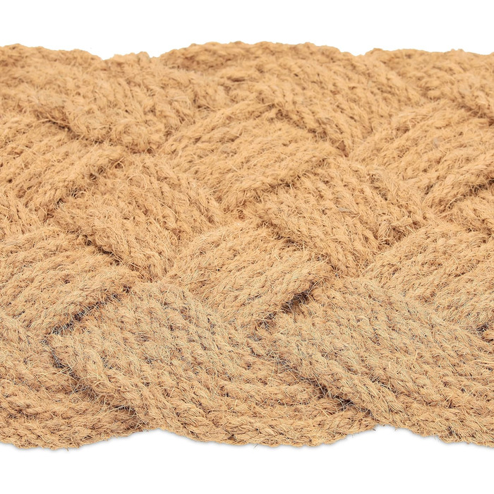 Килимок для дверей Relaxdays Coconut, з вузлуватим візерунком, 75 x 45 см, ручної роботи, двосторонній, натуральний