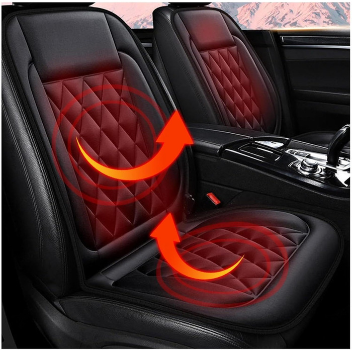 Чохли для сидінь NURII з підігрівом 12 В, інтелектуальне керування, регульована температура Підігрів сидінь Uto 12 В Універсальні комфортні чохли для вантажівки, -1Pckung 1Pckung (B, 2Pack)