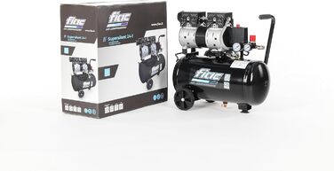 Малошумний мобільний повітряний компресор FIAC SUPERSILENT 24, безмасляний, максимальний тиск 8 бар, 1 к.с., 24-літровий бак, ріве