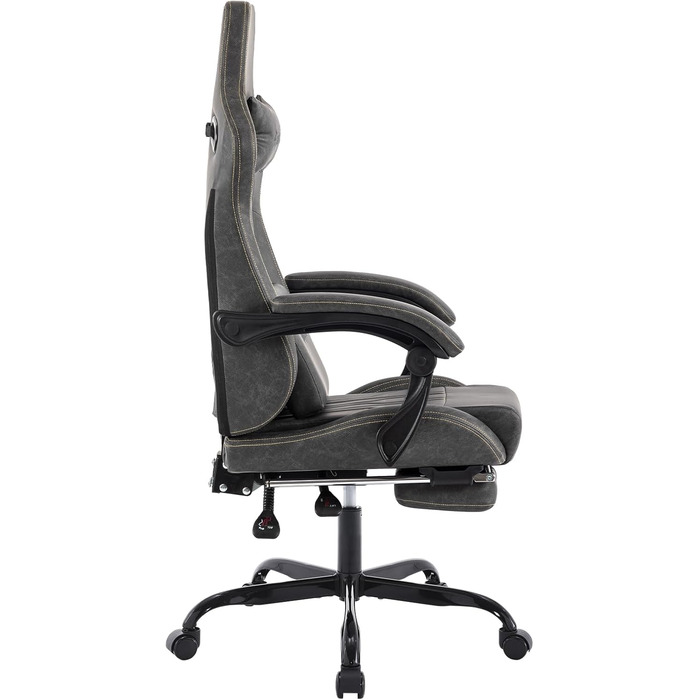 Ігрове крісло SUKIDA, ергономічне комп&39ютерне крісло з підставкою для ніг, офісне крісло з поперековою опорою, сірий колір