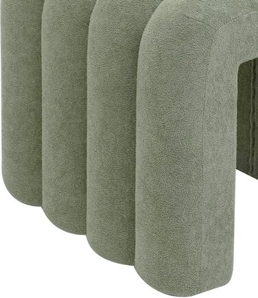 Комплект із 2 сучасних підставок для ніг, низькі пуфи, темно-зелений колір, поліестерова тканина МДФ, предмети домашнього декору, для дивана - Розміри ВxШxГ 40 x 38 x 40 см - Арт. RE7062